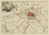 216022 Kaart van het grondgebied van de stadsvrijheid van Utrecht met directe omgeving; met weergave van het ...